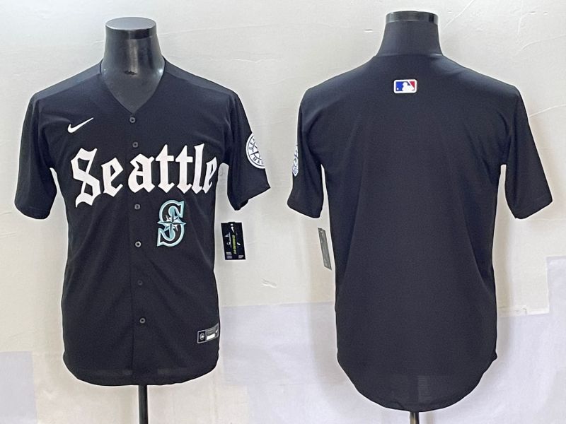 Men 2025 Seattle Mariners Blank black Five generations Joint Name Nike MLB Jersey style 4
